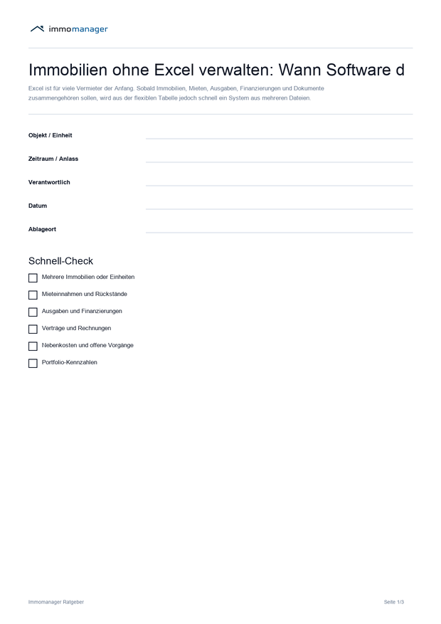 PDF-Vorschau zu Immobilien ohne Excel verwalten: Wann Software die bessere Alternative ist