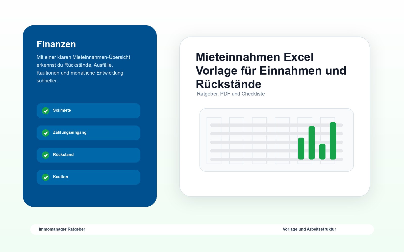 Mieteinnahmen Excel Vorlage für Einnahmen und Rückstände als visuelle Ratgebergrafik
